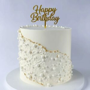 Gâteau anniversaire Perles et Or